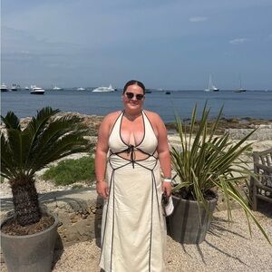 Peppermayo Cream Maxi Dress with Black Accents